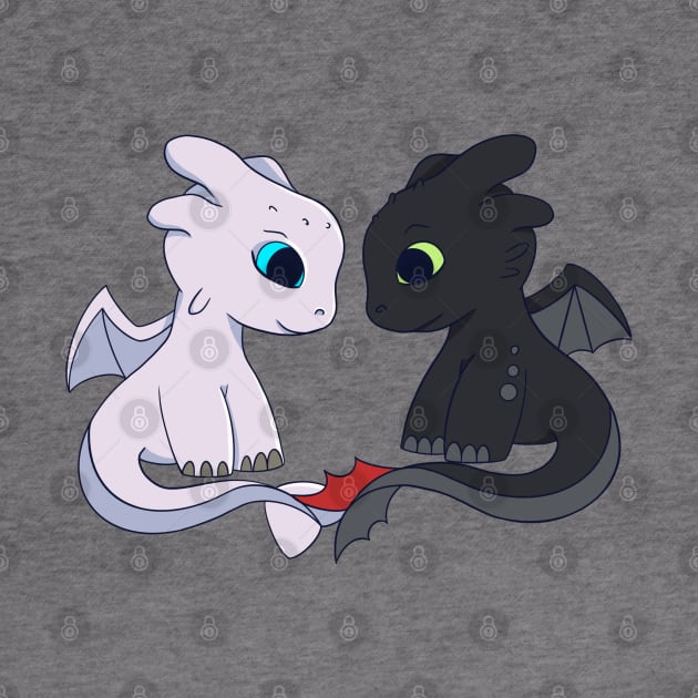 Couple Toothless & Light fury, How to train your dragon fanart, Dragons couple by PrimeStore